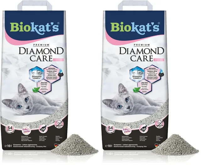 biokat-s-diamond-care-fresh-klumpstreu-babypuder-duft-10-l image 1
