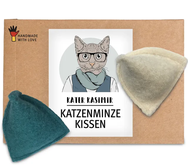 kater-kasimir-bio-katzenminze-kissen-2er-set-aus-wollfilz image 1