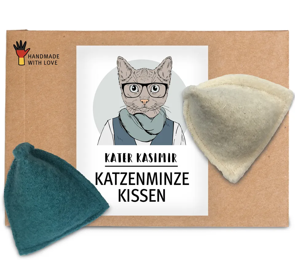 kater-kasimir-bio-katzenminze-kissen-2er-set-aus-wollfilz image 1