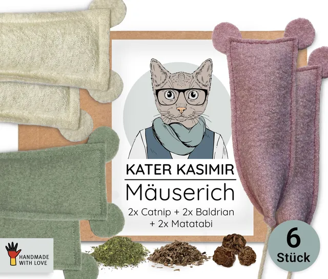 kater-kasimir-m-userich-6er-set-spielmaus-mit-katzenminze-baldrian-matatabi image 1