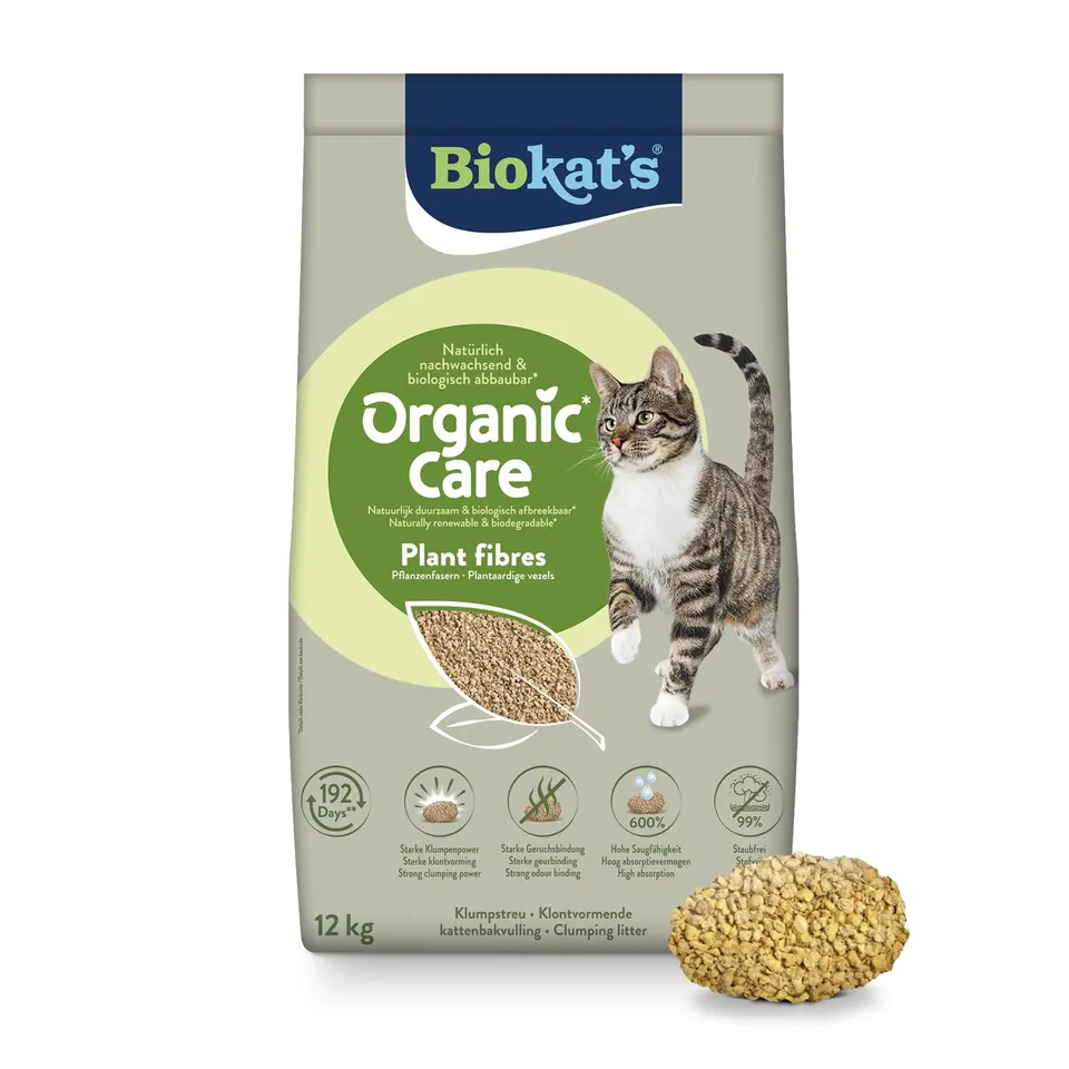 biokat-s-organic-care-plant-fibres-grobe-klumpende-katzenstreu-12-kg image 1