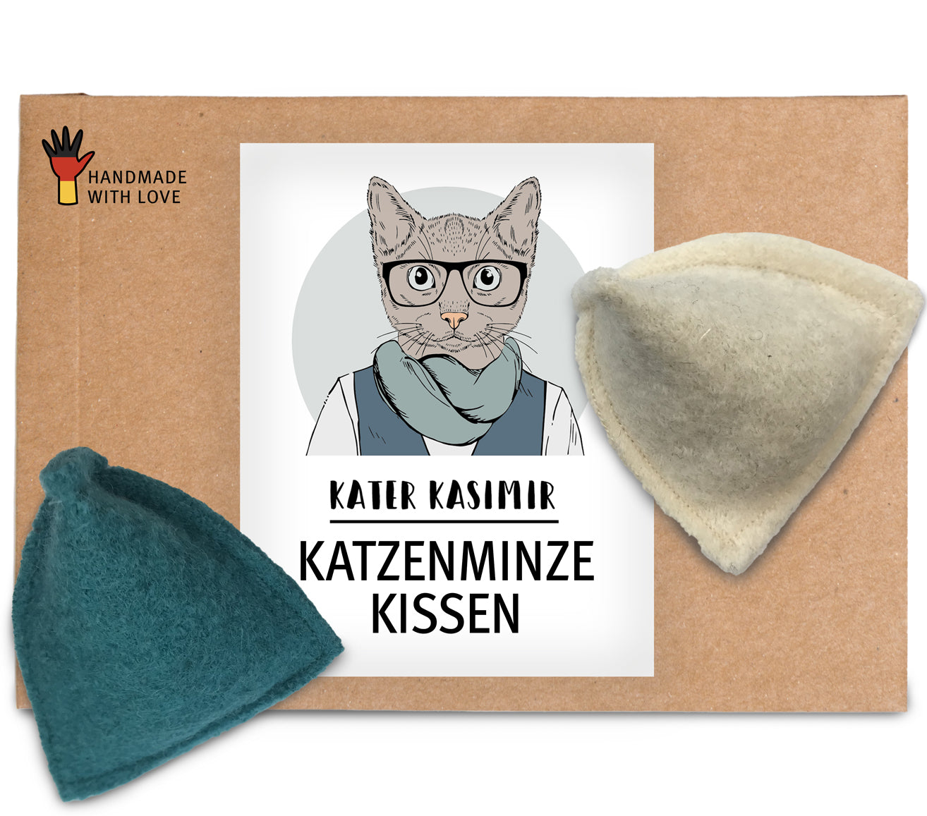 kater-kasimir-bio-katzenminze-kissen-2er-set-aus-wollfilz image 1