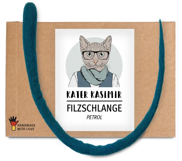 kater-kasimir-handgerollte-filzschlange-katzenspielzeug-t-rkis image 1