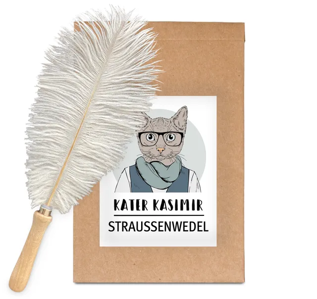 kater-kasimir-federwedel-mit-strau-enfeder image 1