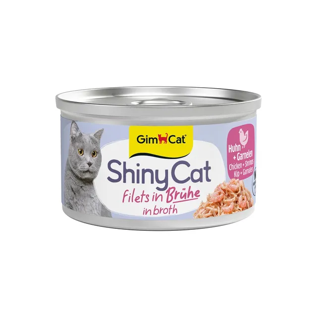 gimcat-shinycat-filet-in-br-he-h-hnchen-mit-garnelen-24-x-70-g image 1