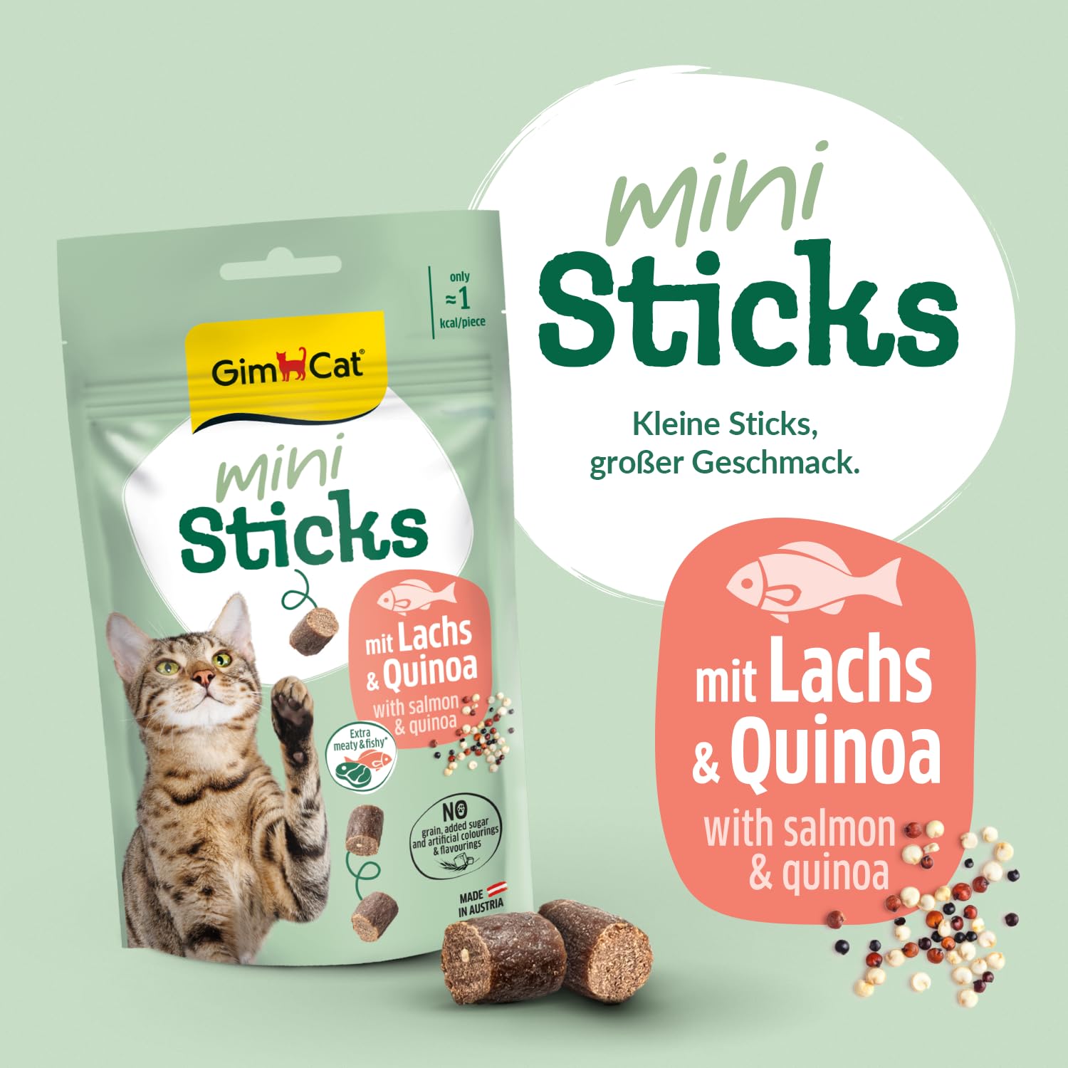 gimcat-mini-sticks-lachs-quinoa-katzensnack-50-g image 2