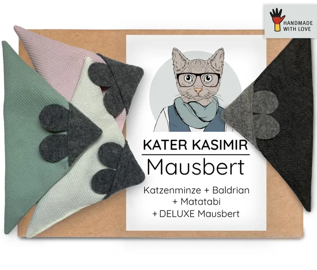 kater-kasimir-mausbert-4er-set-mit-deluxe-kissen-spielmaus-mit-minze-baldrian-ma image 1