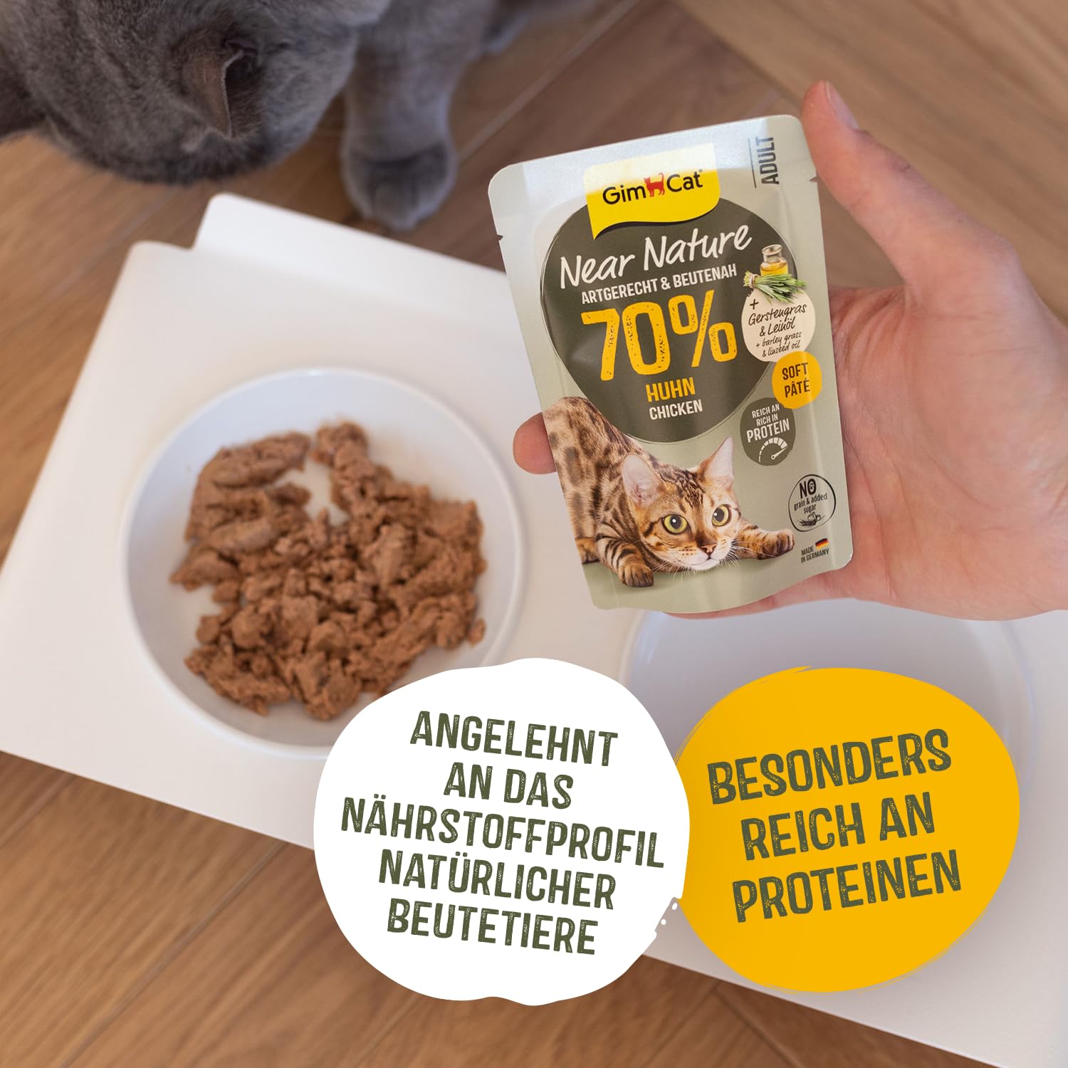 gimcat-near-nature-huhn-nassfutter-beutel-16-x-85-g image 3