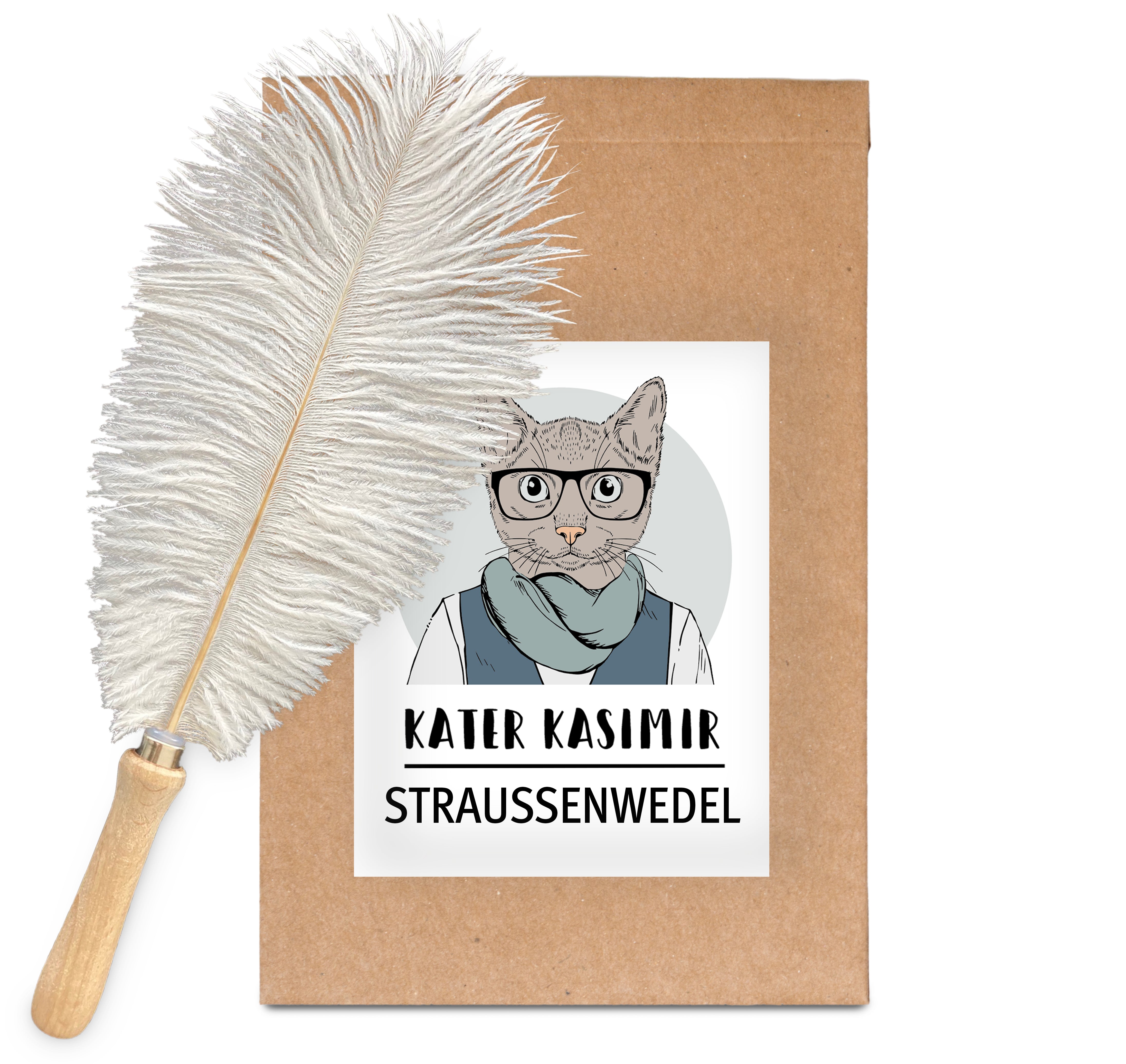 kater-kasimir-federwedel-mit-strau-enfeder image 1