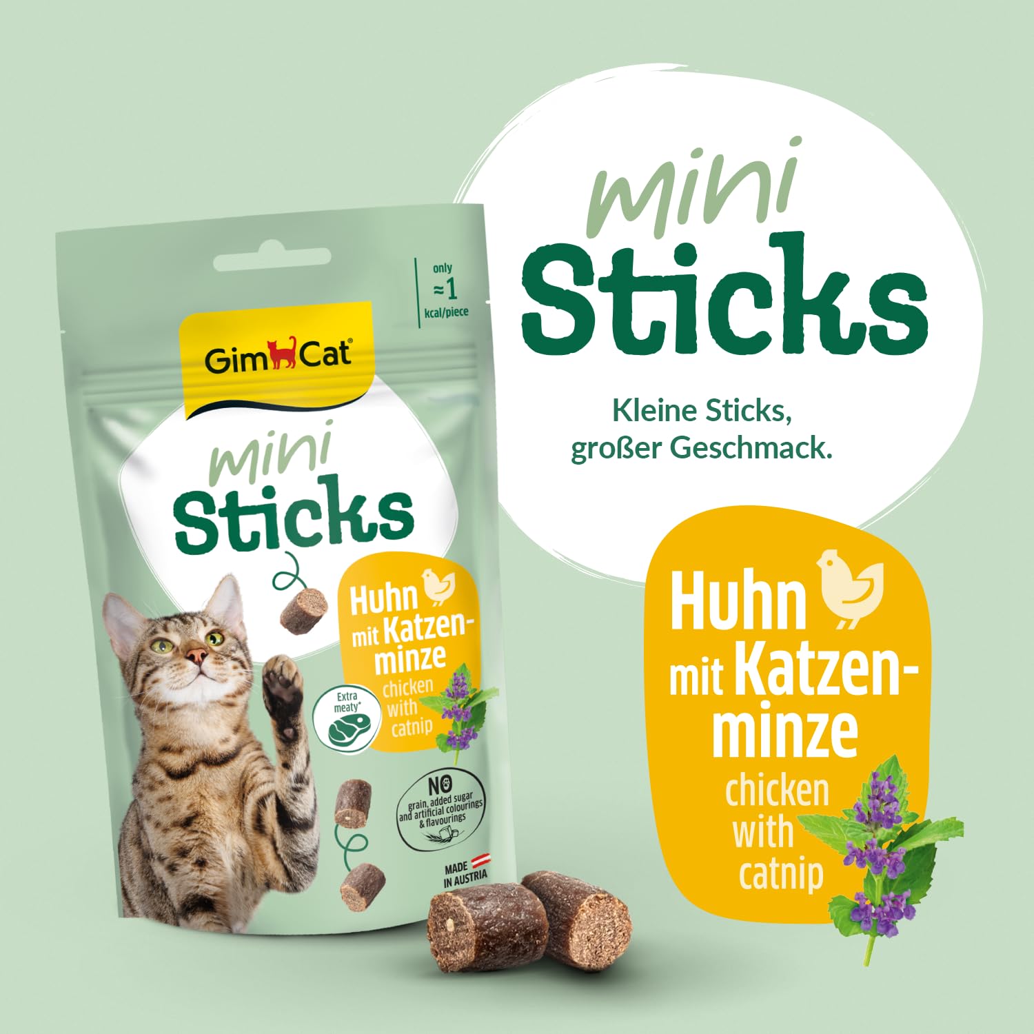 gimcat-mini-sticks-huhn-mit-katzenminze-50g image 2