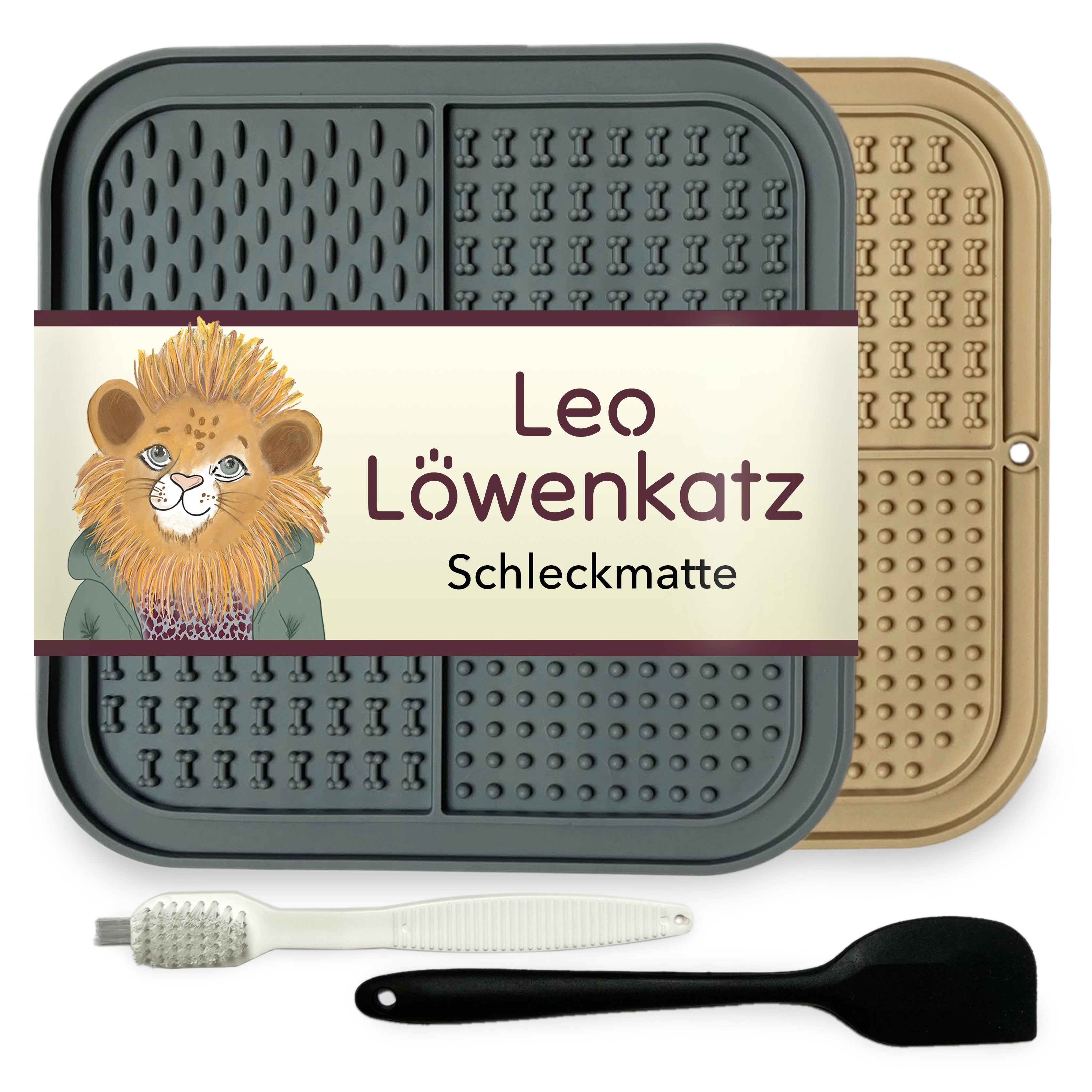 leo-l-wenkatz-2-schleckmatten-mit-spatel-und-b-rste image 1