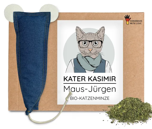 kater-kasimir-maus-j-rgen-mit-bio-katzenminze-jeans-spielmaus-25-cm image 1