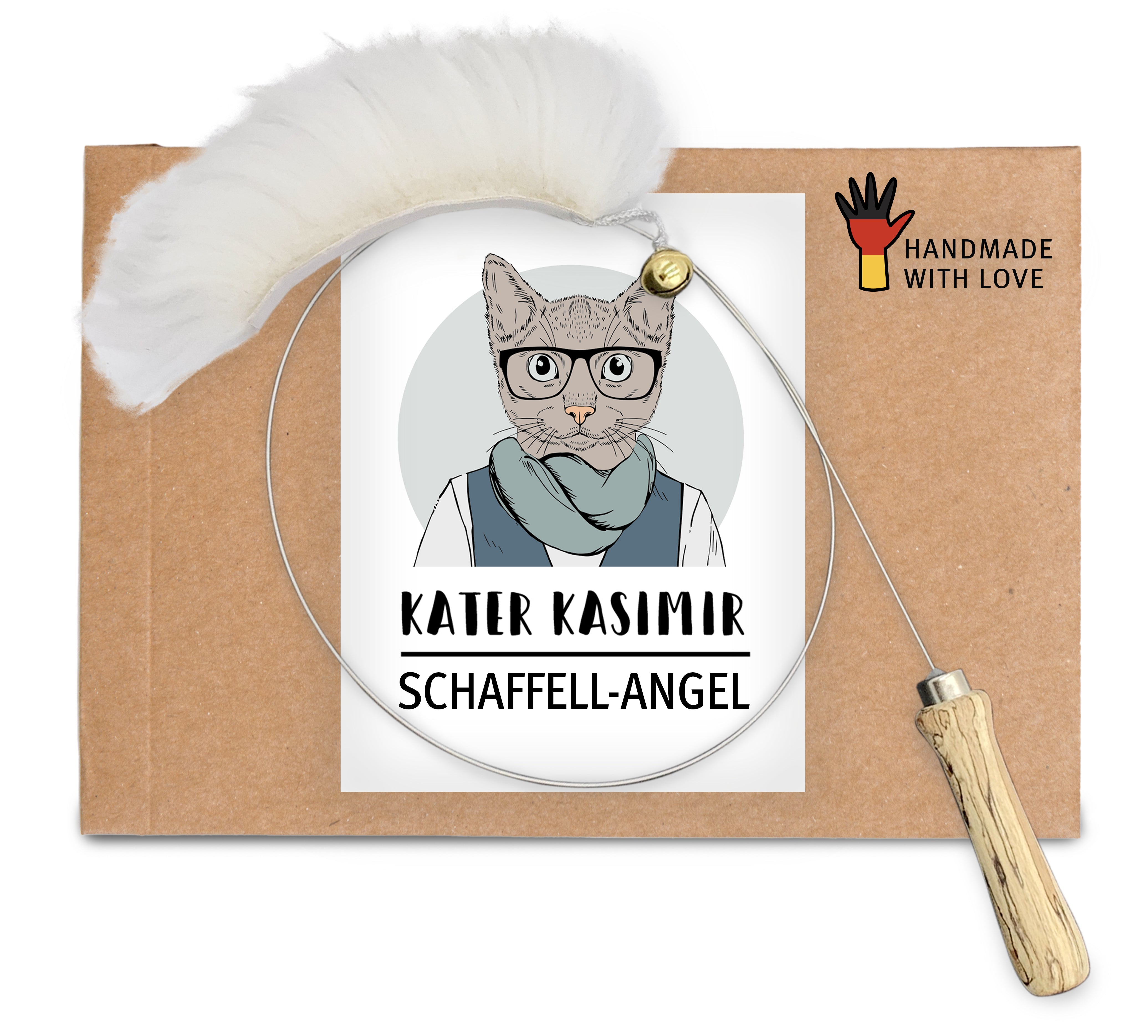 kater-kasimir-katzenangel-mit-schaffell-reizangel image 1